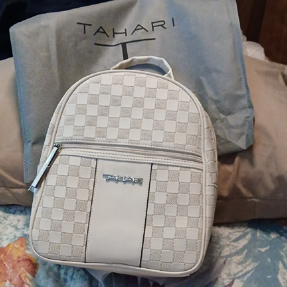 NWT Tahari Cream Backpack Structured Design